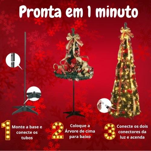 Árvore de Natal Retrátil - Com Brinde Grátis